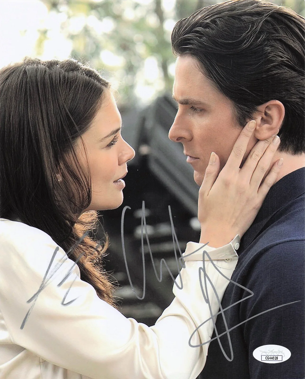 Christian Bale Katie Holmes — Christian Bale Katie Holmes Signed Autograph Batman Begins 8x10 Photo JSA