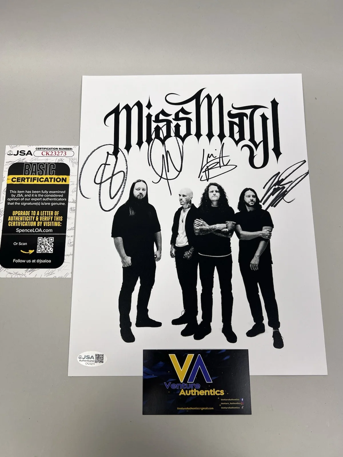MISS MAY I Signed 8X11 Promo Photo Apologies Are For The Weak Autograph Band, изображение 2