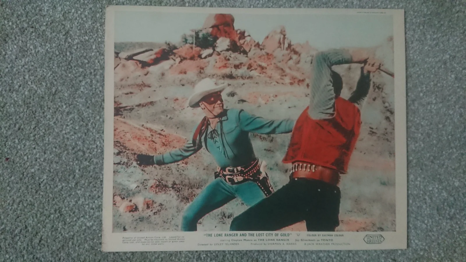 Clayton Moore The Lone Ranger and the Lost City of Gold 1958 7 x UK Lobby Cards, изображение 5