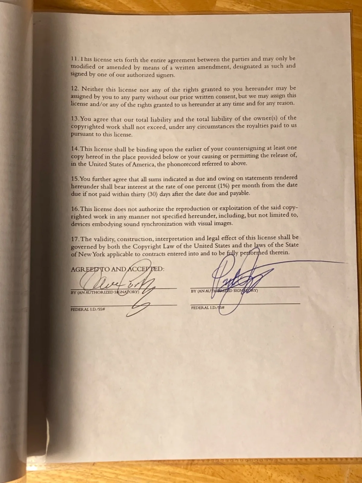 Hand SIGNED Dave Cortez "Rinky Dink" Song Contract w/ CHESS Record Label, image 2