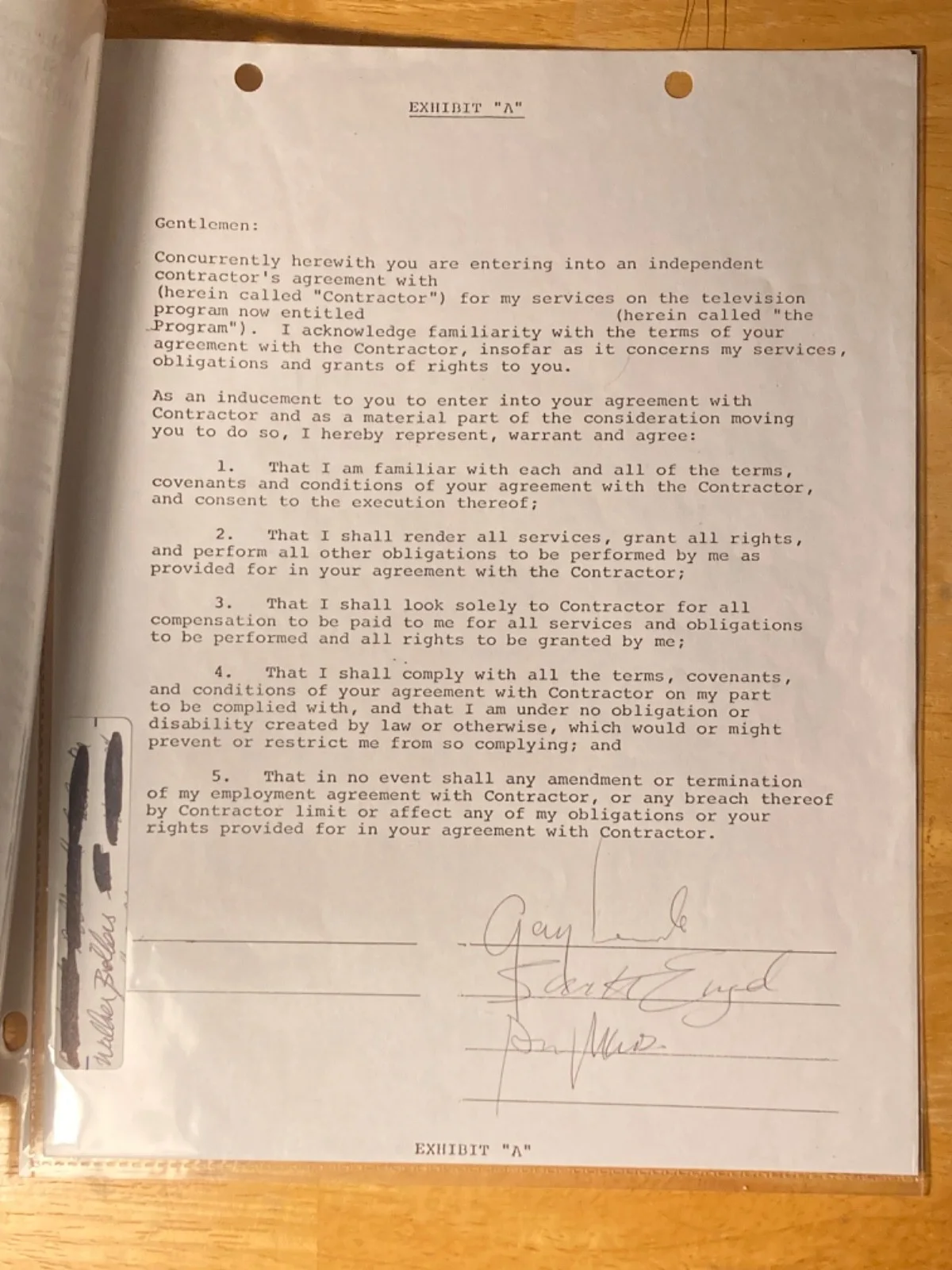 ALL 3! Hand SIGNED The Walker Brothers 1967 TV Performance Contract -Real Names!, изображение 3
