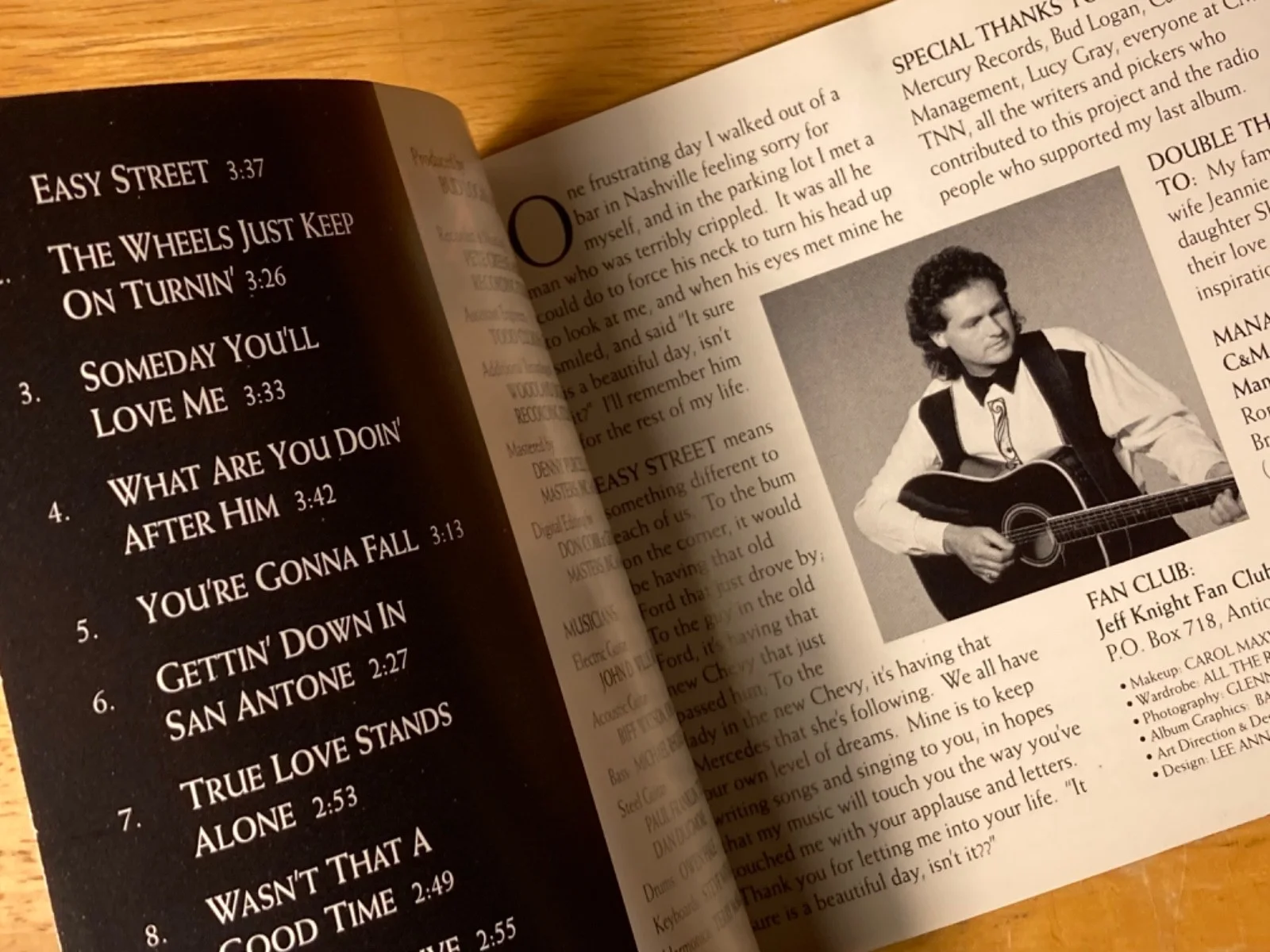 Hand SIGNED Jeff Knight - Easy Street CD Booklet, image 5