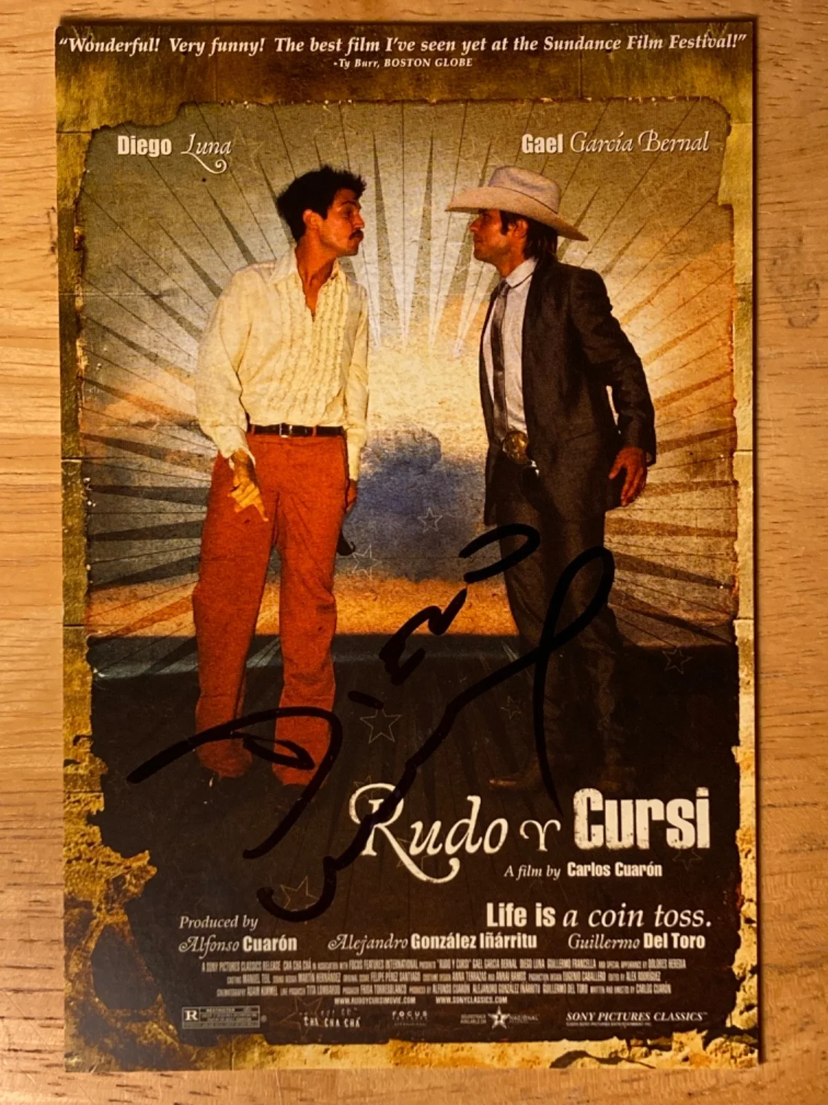 Hand SIGNED Diego Luna 6x4 Movie Photo/Card - Rudo y Cursi - Rogue One Star Wars, изображение 2