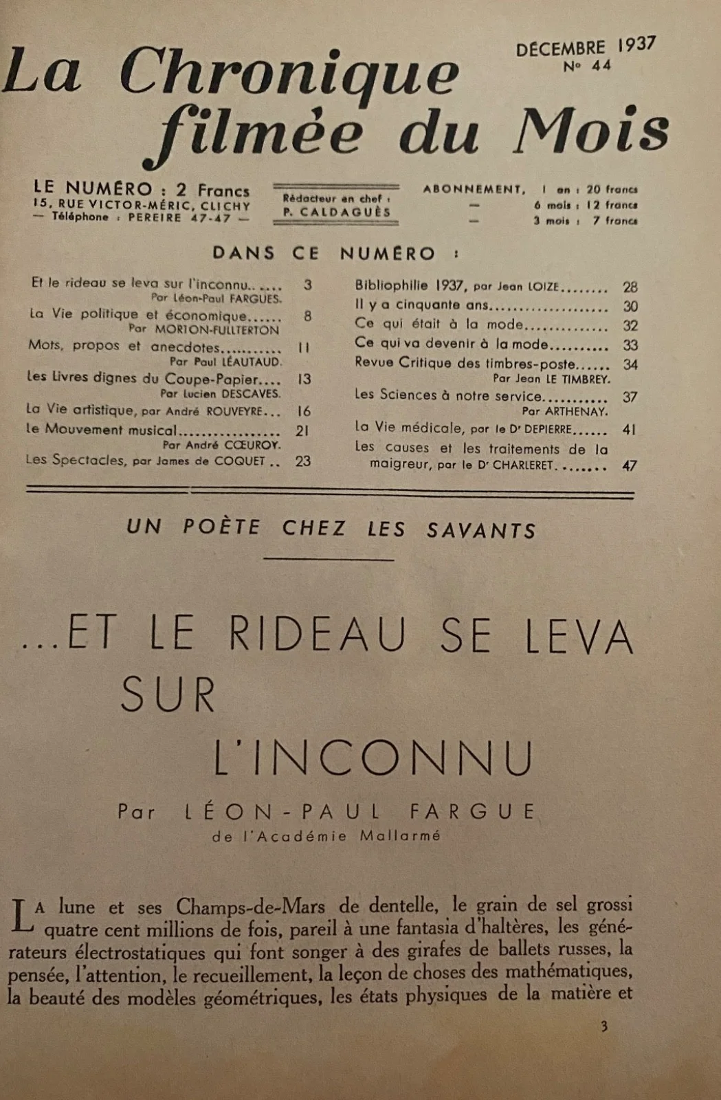 Original 1937 La Chronique Filmee du Mois, French Film Review Guide No. 44, изображение 2