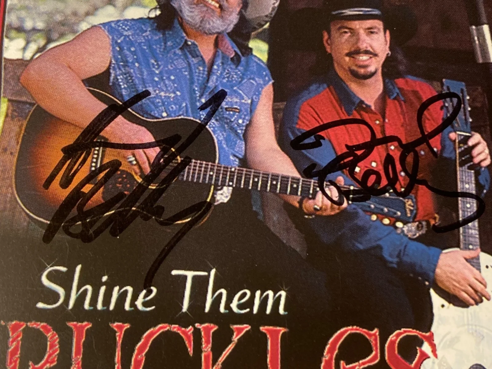 2x Hand SIGNED Bellamy Brothers CD Case Insert (2) Shine Them Buckles, image 2