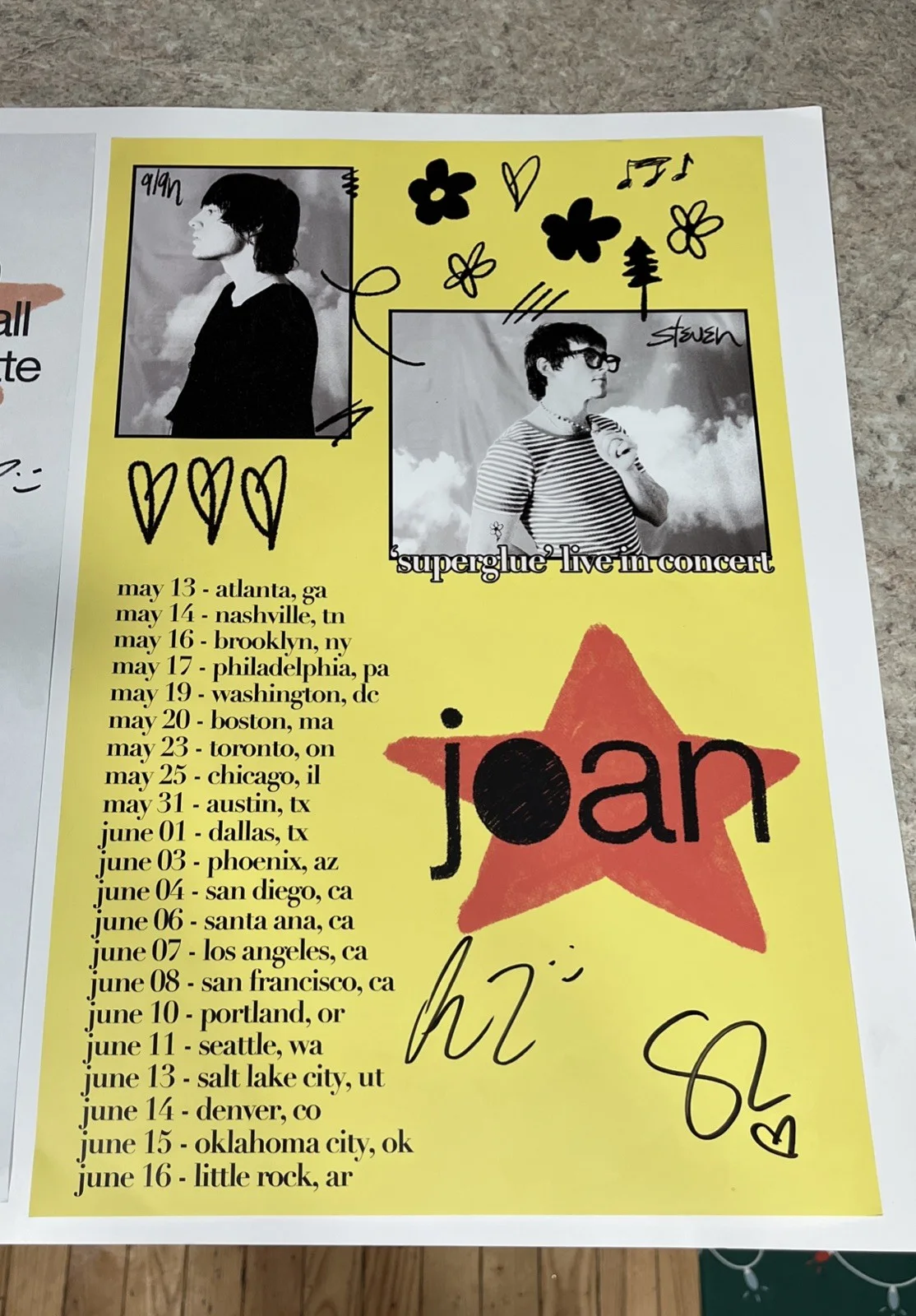 Joan Superglue’ Signed Poster Set of 2 Limited Edition Portland Oregon Show, изображение 3