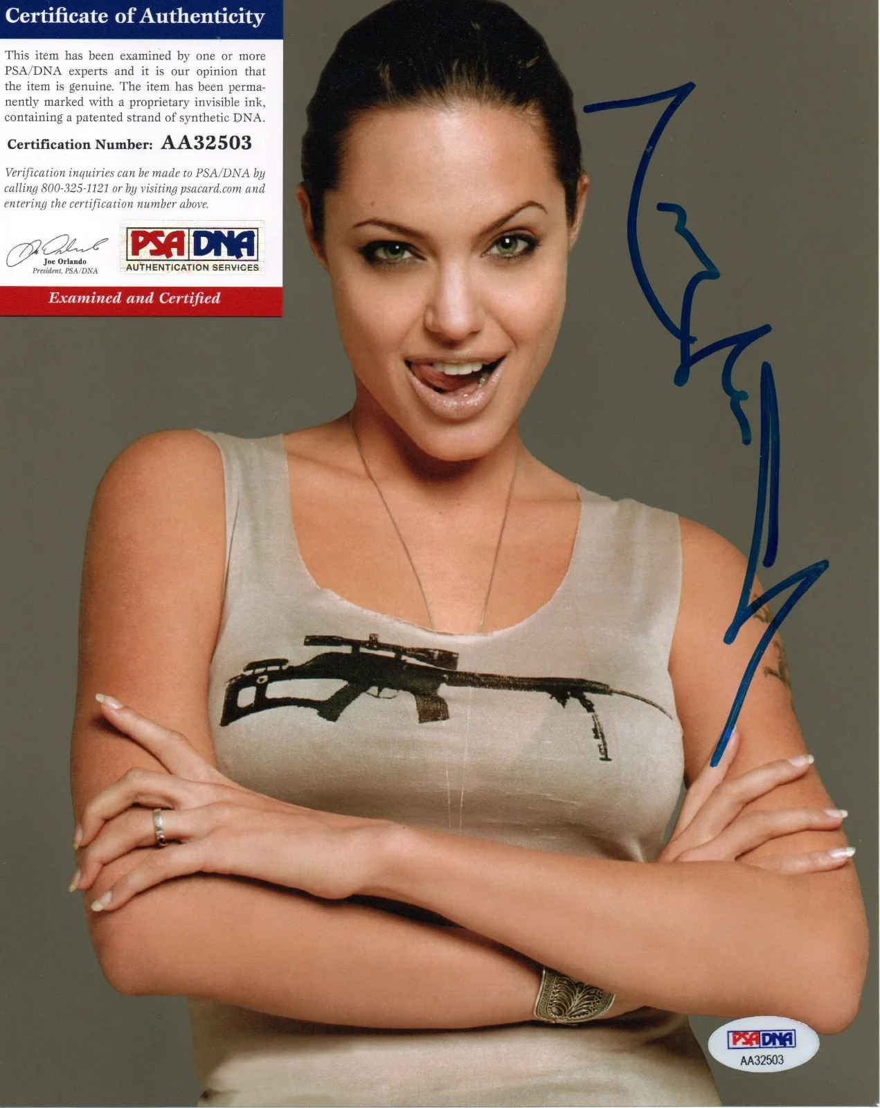 Angelina Jolie — Angelina Jolie Signed 8x10 Photo – PSA/DNA Certified Autograph
