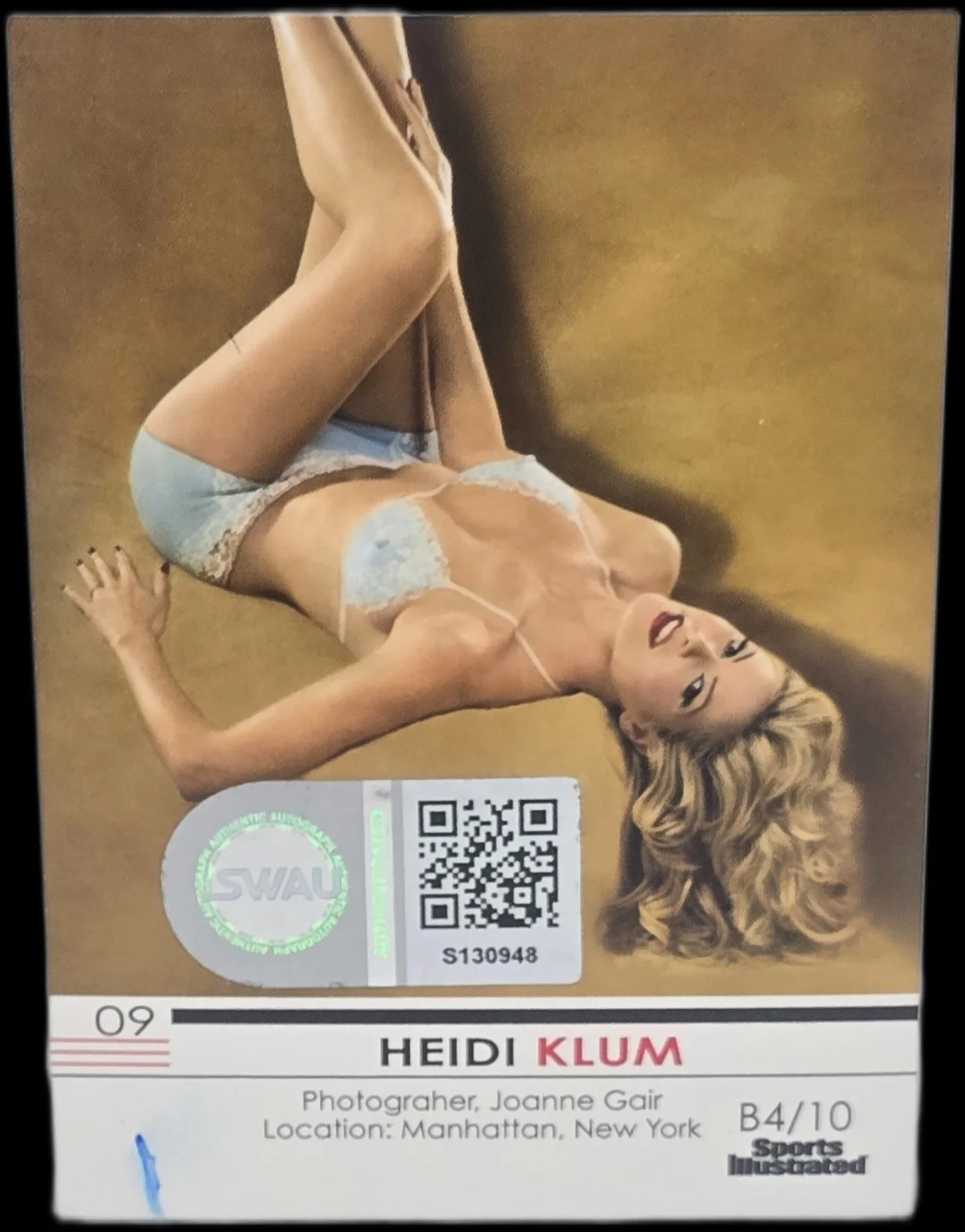 heidi klum — Heidi Klum Signed 2009 Sports Illustrated Swimsuit Body Paint Card B4/10 SWAU, изображение 2