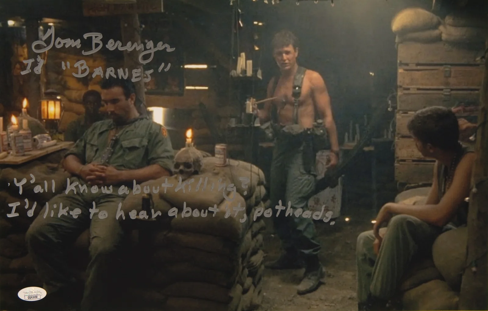 Tom Berenger — Tom Berenger Signed 11x17 Photo "Ya'll know about killing?" JSA Private Signing, изображение 2