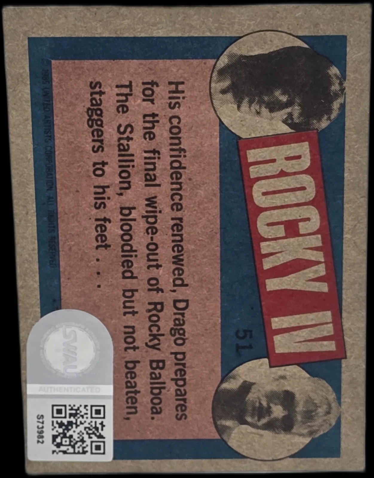 dolph lundgren — Dolph Lundgren Signed 1985 Topps Rocky IV Ivan Drago Card #51 SWAU, изображение 2