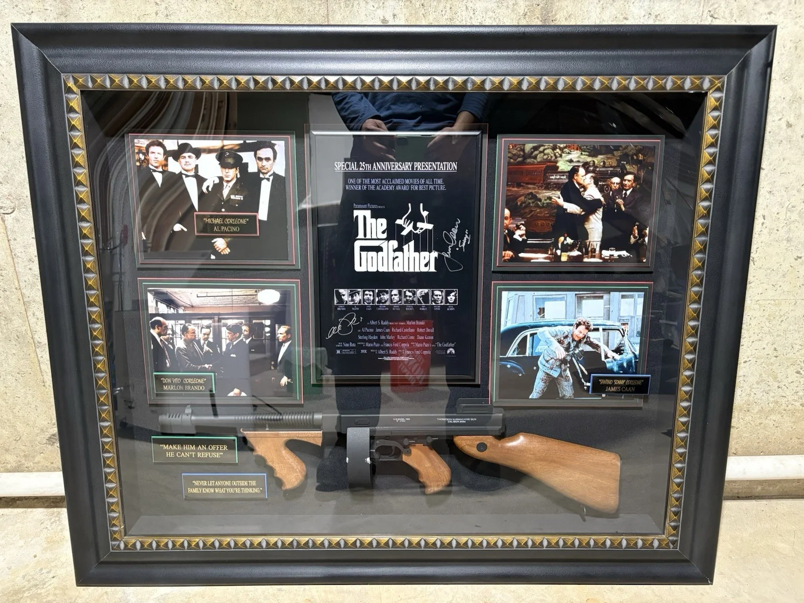 James Caan & Al Pacino — The Godfather Signed Shadowbox Display 46 x 38 James Caan & Al Pacino Autographs