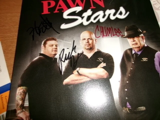 Pawn Stars History Channel signed 8x10 photo Rick, Chumlee, Corey casino show, изображение 2