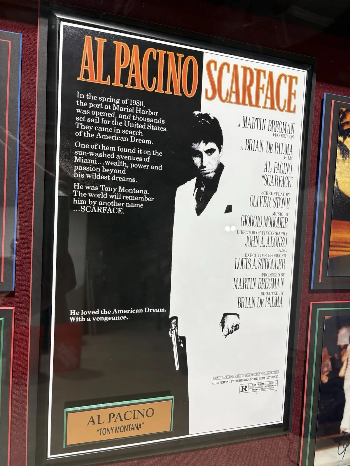 Al Pacino — SCARFACE Signed Shadowbox Display with Prop 46 1/4 x 39 1/4 AL PACINO Autograph, image 3