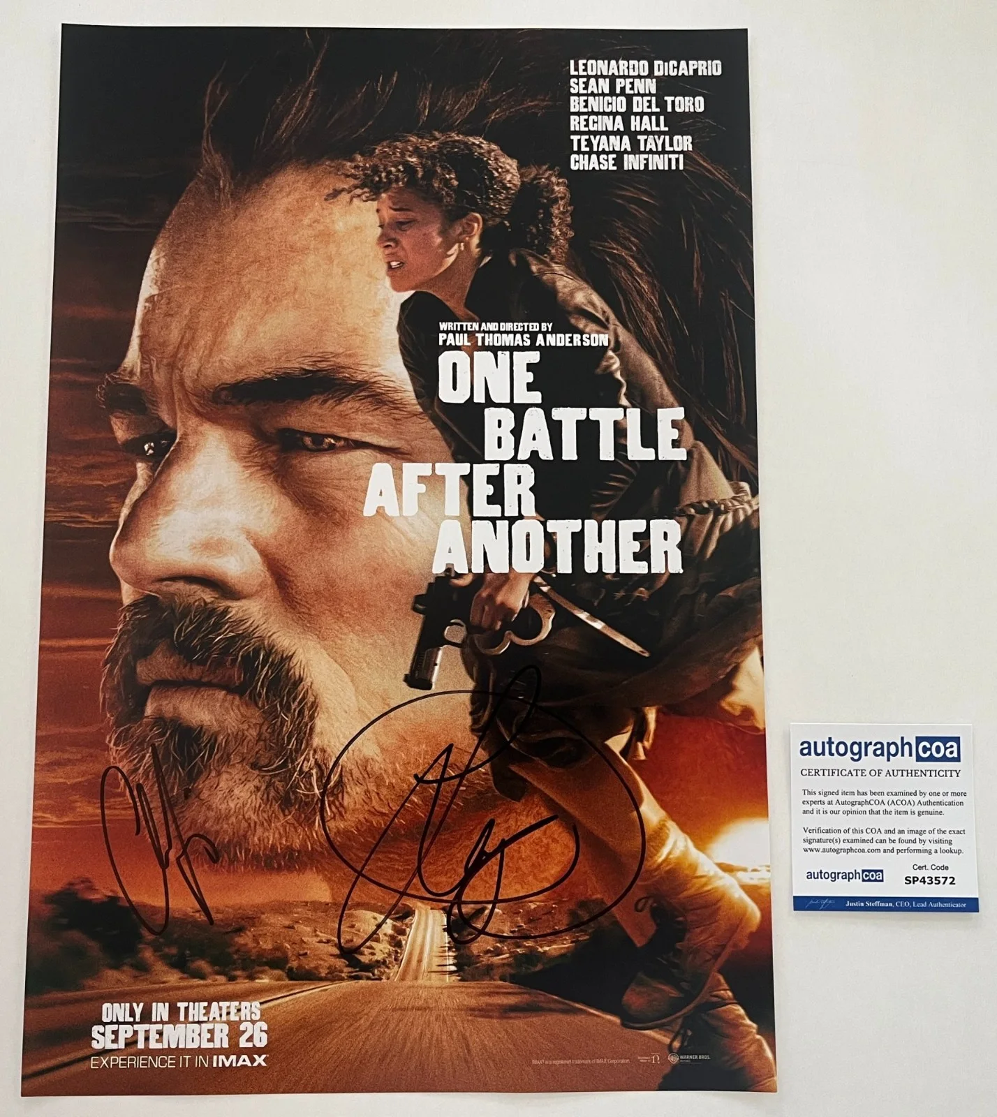 CHASE INFINITI & TEYANA TAYLOR SIGNED ONE BATTLE AFTER ANOTHER 12x18 PHOTO & COA, изображение 2