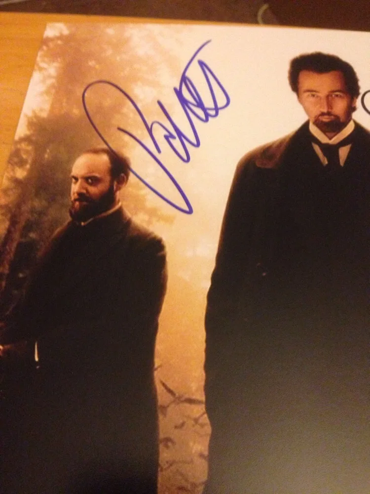 PAUL GIAMATTI DAVID GLASS — David Glass Paul Giamatti Autograph Signed 11x14 Photo The Illusionist Movie, изображение 5