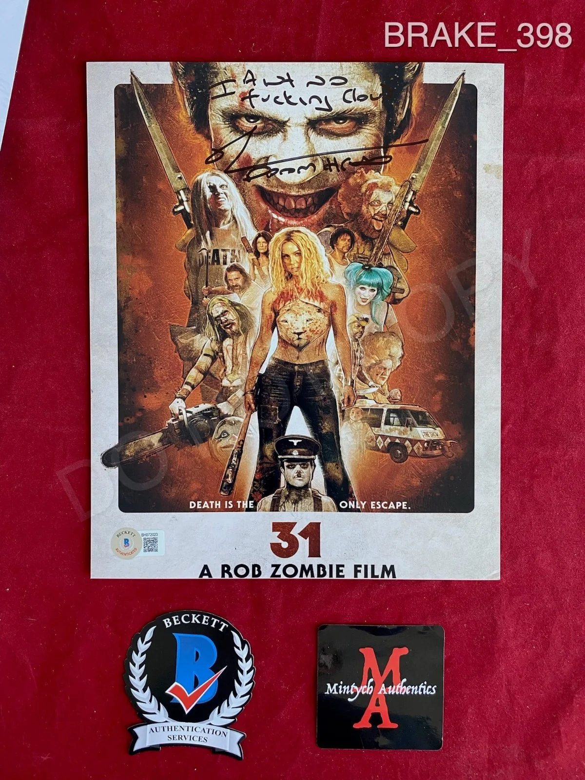 Richard Brake — Richard Brake autographed signed 8x10 photo 31 Doom-Head Beckett COA Zombie