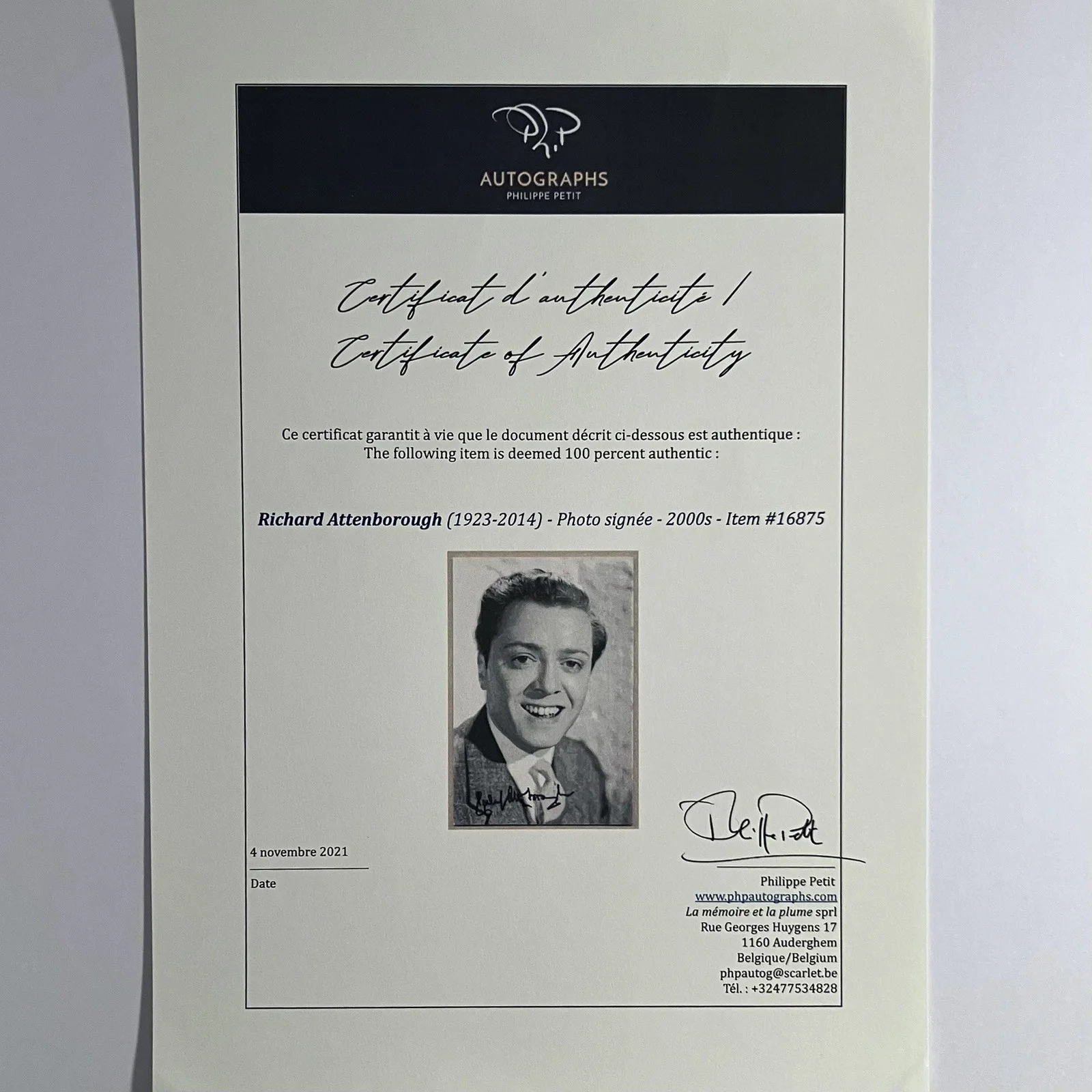 Richard Attenborough — RICHARD ATTENBOROUGH Signed 4x6 Photo / GANDHI, Jurassic Park, DOCTOR DOLITTLE, изображение 5