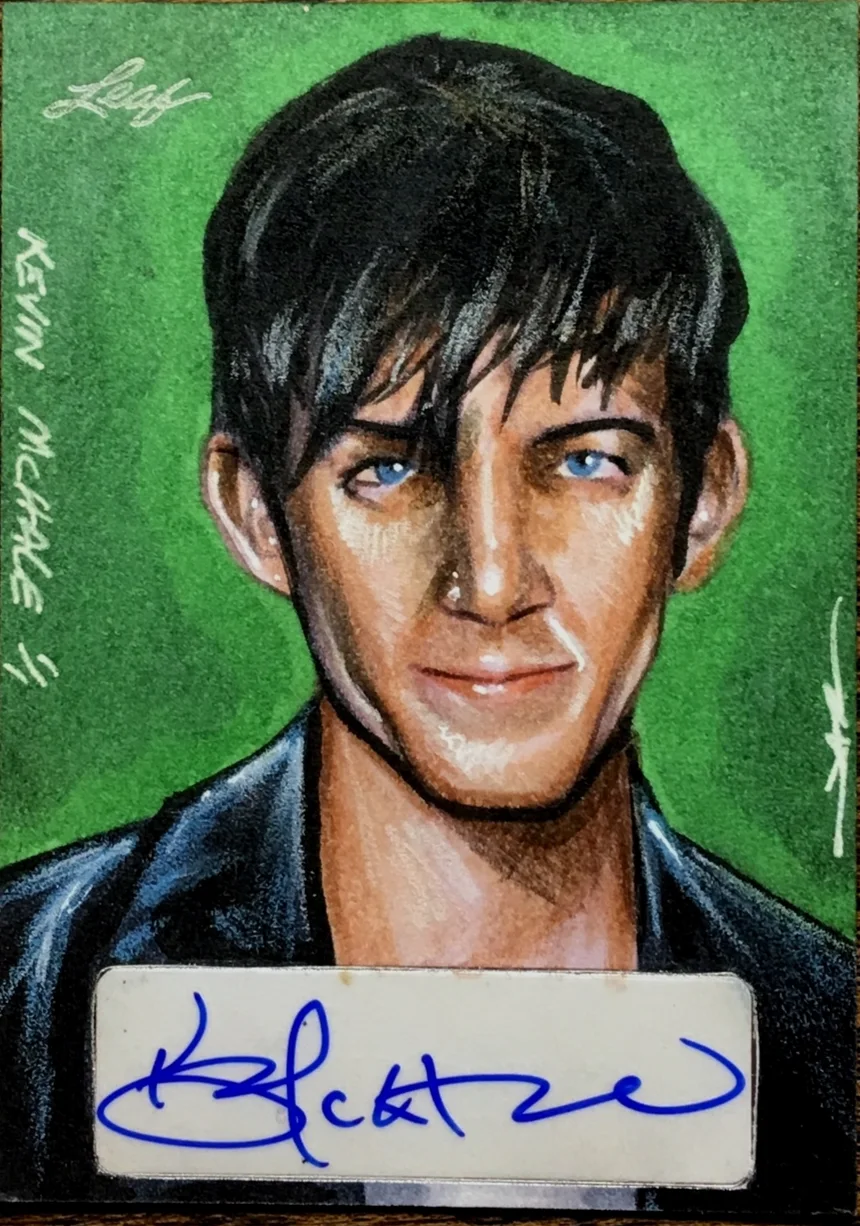 KEVIN MCHALE — KEVIN McHALE ACTOR LEAF POP CENTURY AUTOGRAPH AUTO SIGNATURE SKETCH CARD