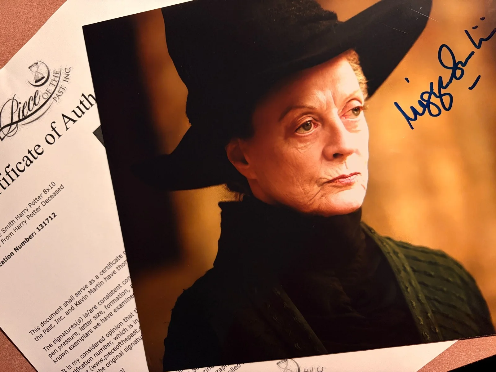 Maggie Smith — MAGGIE SMITH Signed•Professor McGonagall *HARRY POTTER*•Piece of the Past COA, image 2