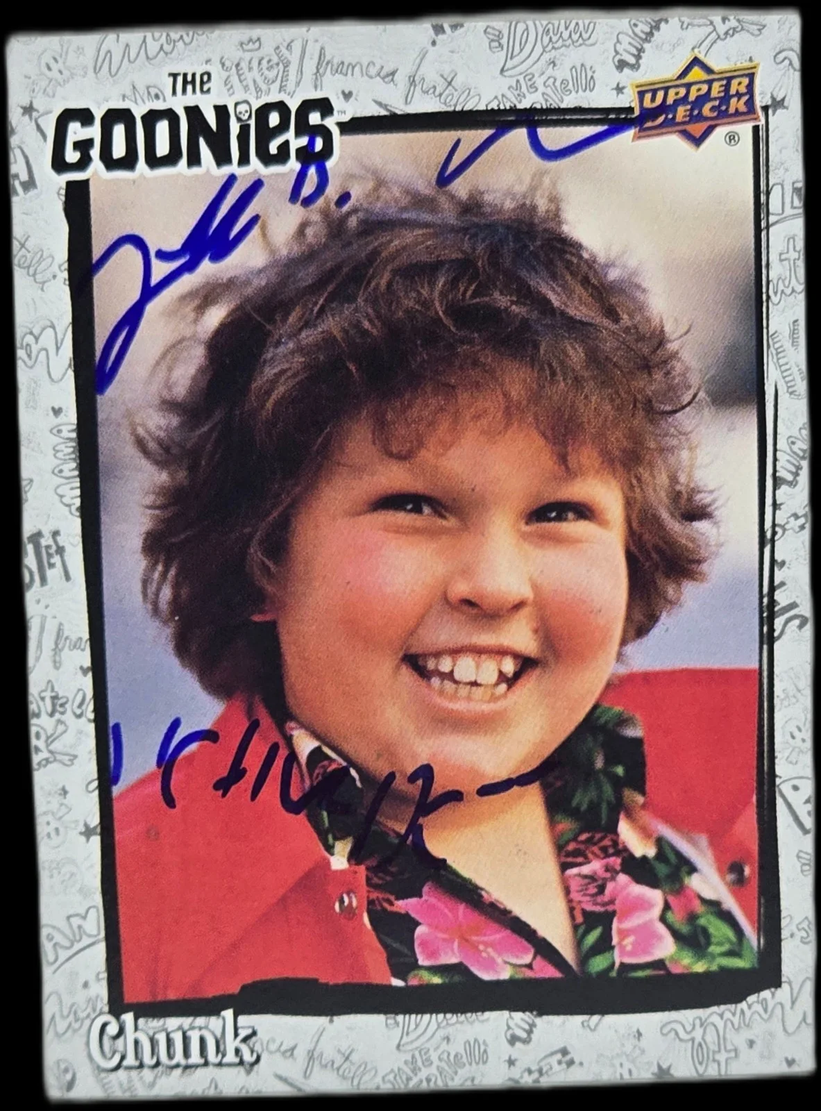 jeff cohen — Jeff Cohen Signed 2024 Upper Deck The Goonies Weekly Characters #C4 Chunk SWAU 5