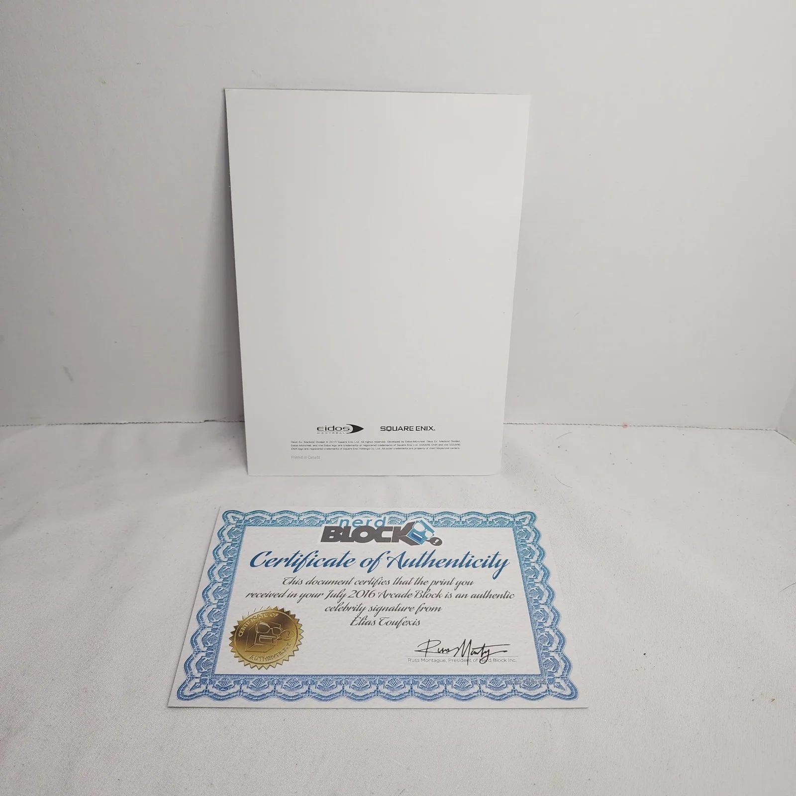 Elias Toufexis — Deus Ex: Mankind Divided Signed AUTOGRAPH Elias Toufexis Adam Jensen Print w/COA, изображение 4
