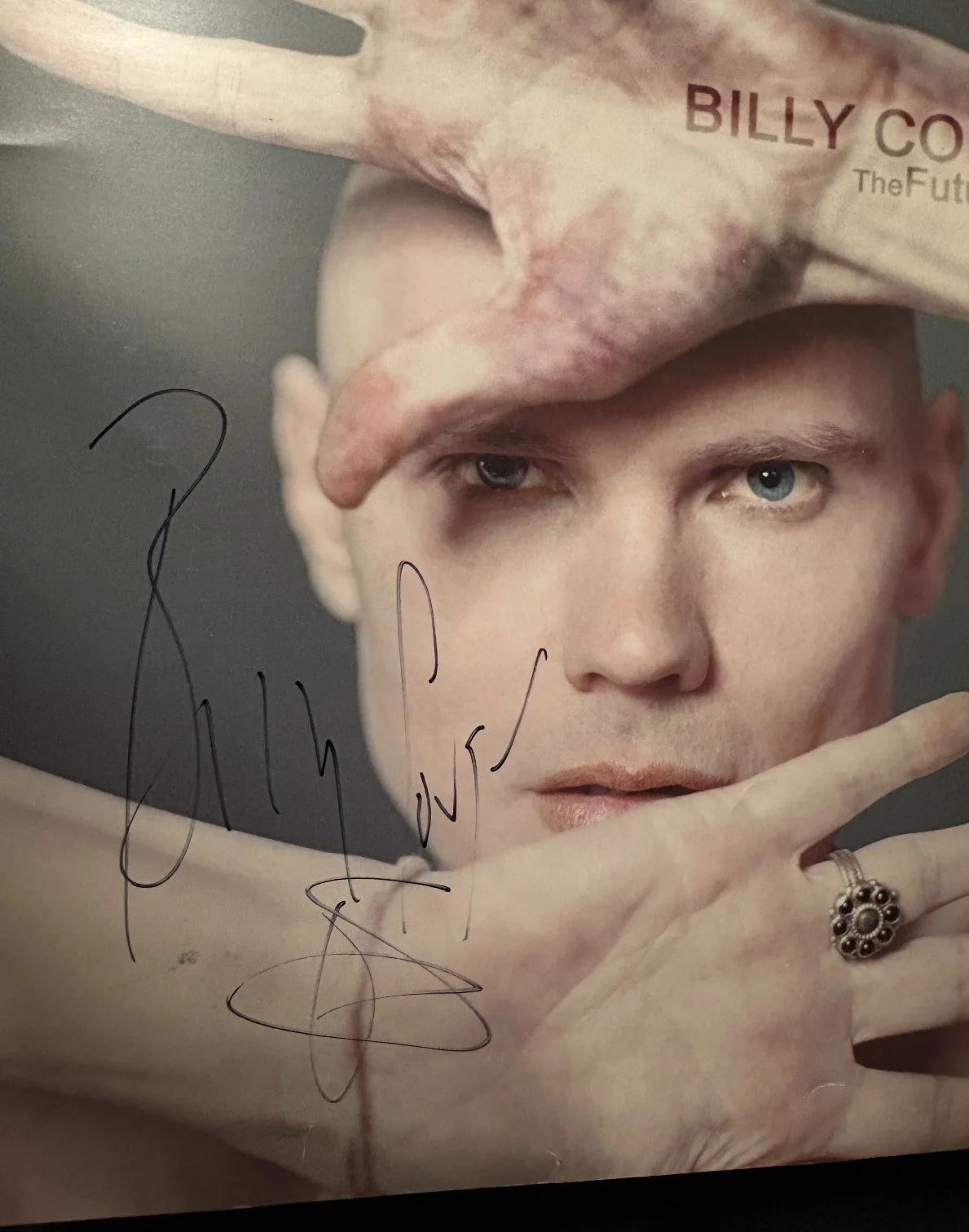 Auto SIGNED by Billy Corgan - The Future Embrace 2005 Album DS Promo Poster Flat, изображение 2