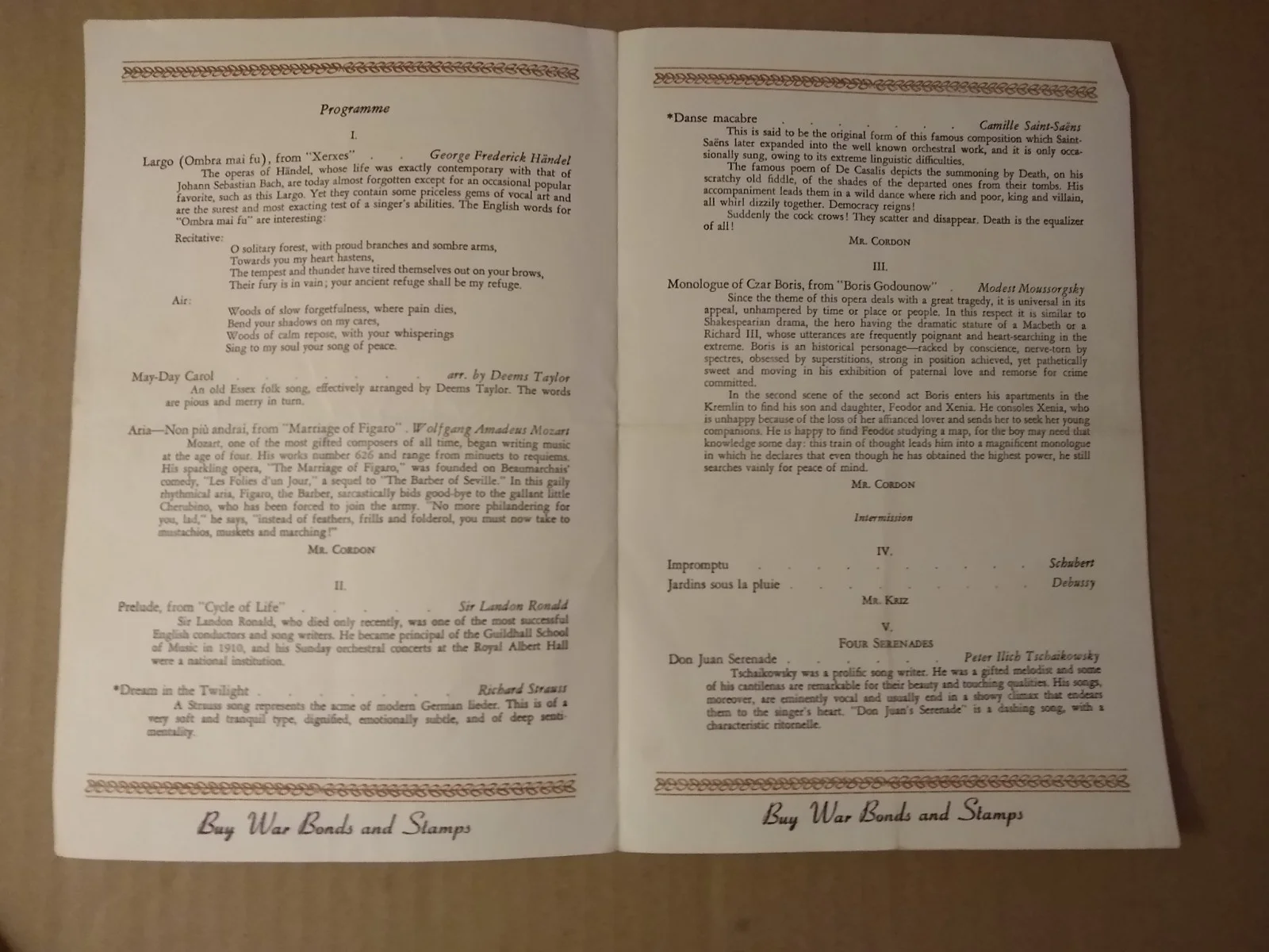 1940's Baritone Singer Norman Cordon Autographed Program Metropolitan Opera, image 3