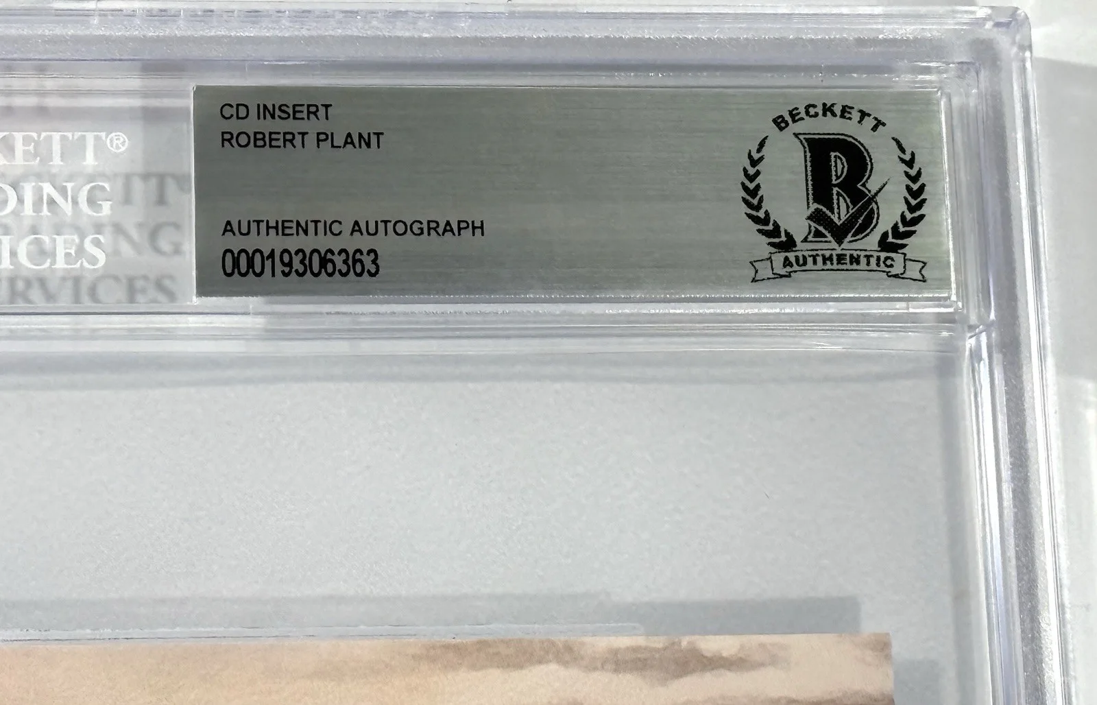 Robert Plant signed CD insert Saving Grace Led Zeppelin beckett coa slab, image 4