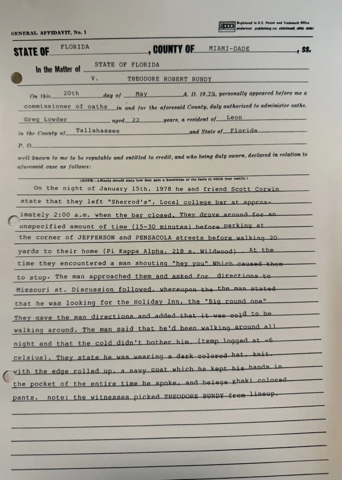 Ted Bundy Zac Efron Extremely Wicked Shockingly Evil 2019 Affidavit Prop + COA, image 3