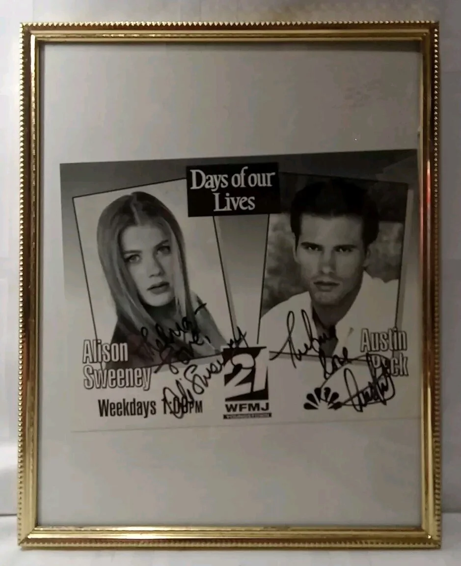 alison sweeney and Austin Peck — Days Of Our Lives Autographed Alison Sweeney And Austin Peck Photgraph