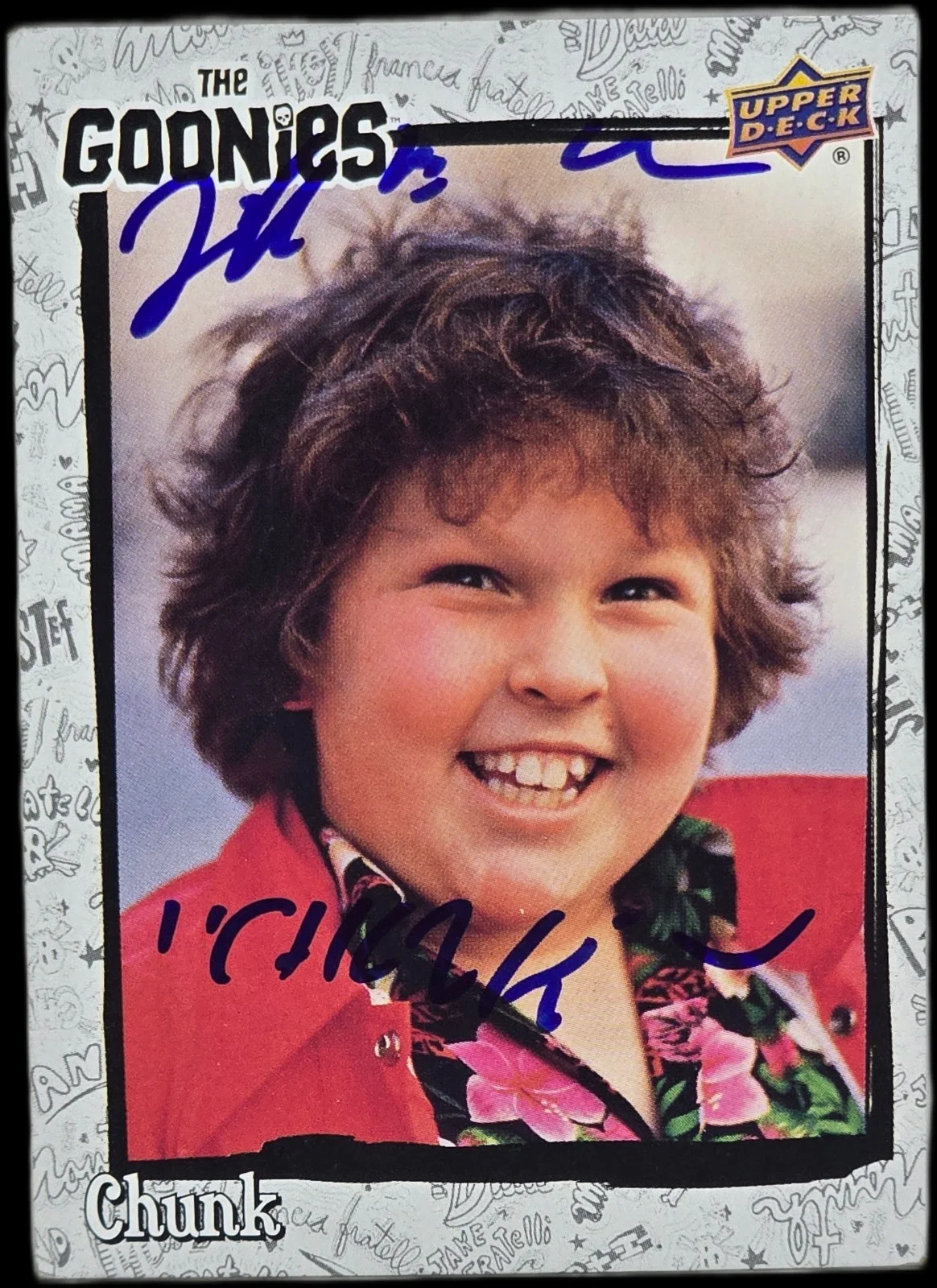 jeff cohen — Jeff Cohen Signed 2024 Upper Deck The Goonies Weekly Characters #C4 Chunk SWAU 4