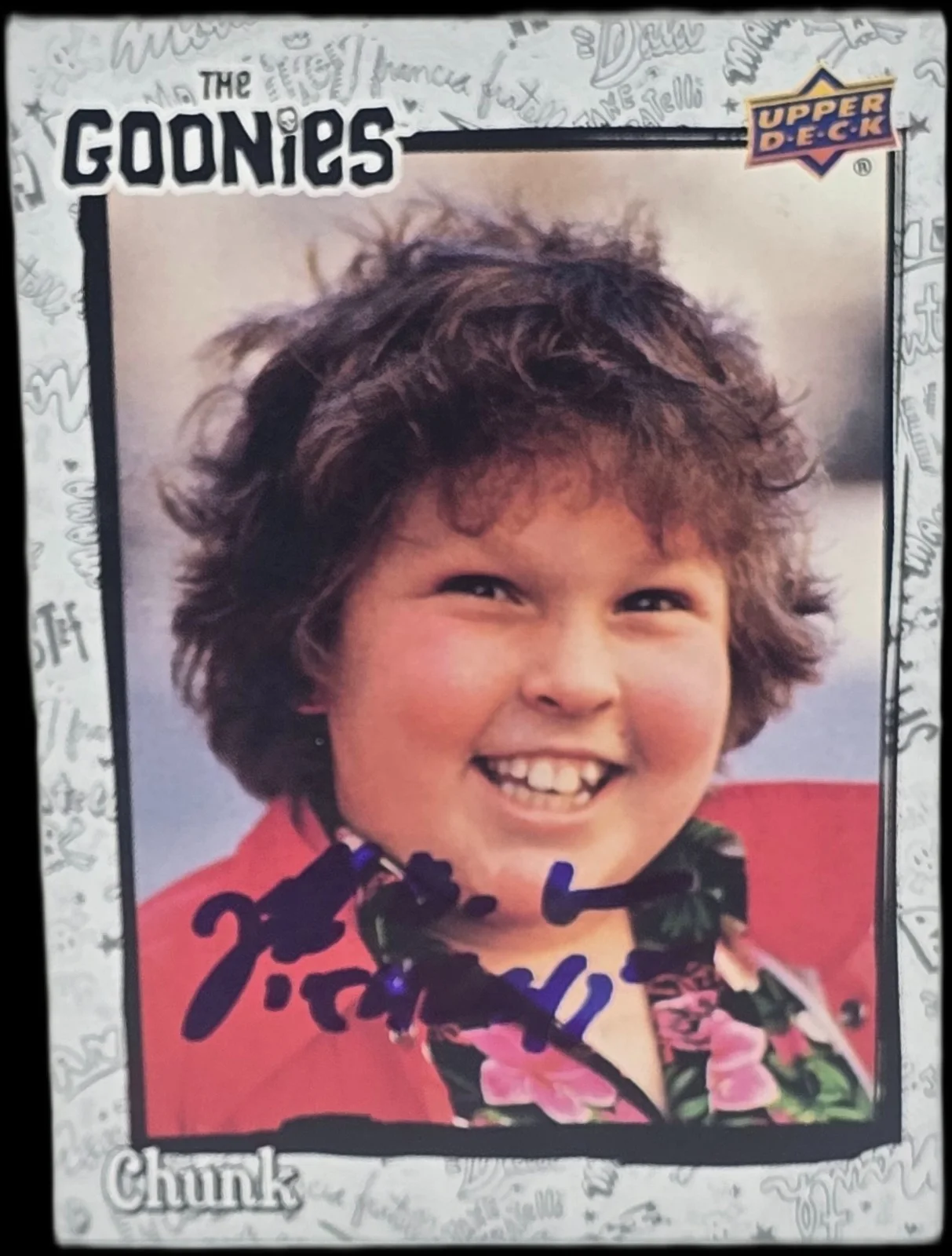 jeff cohen — Jeff Cohen Signed 2024 Upper Deck The Goonies Weekly Characters #C4 Chunk SWAU 3
