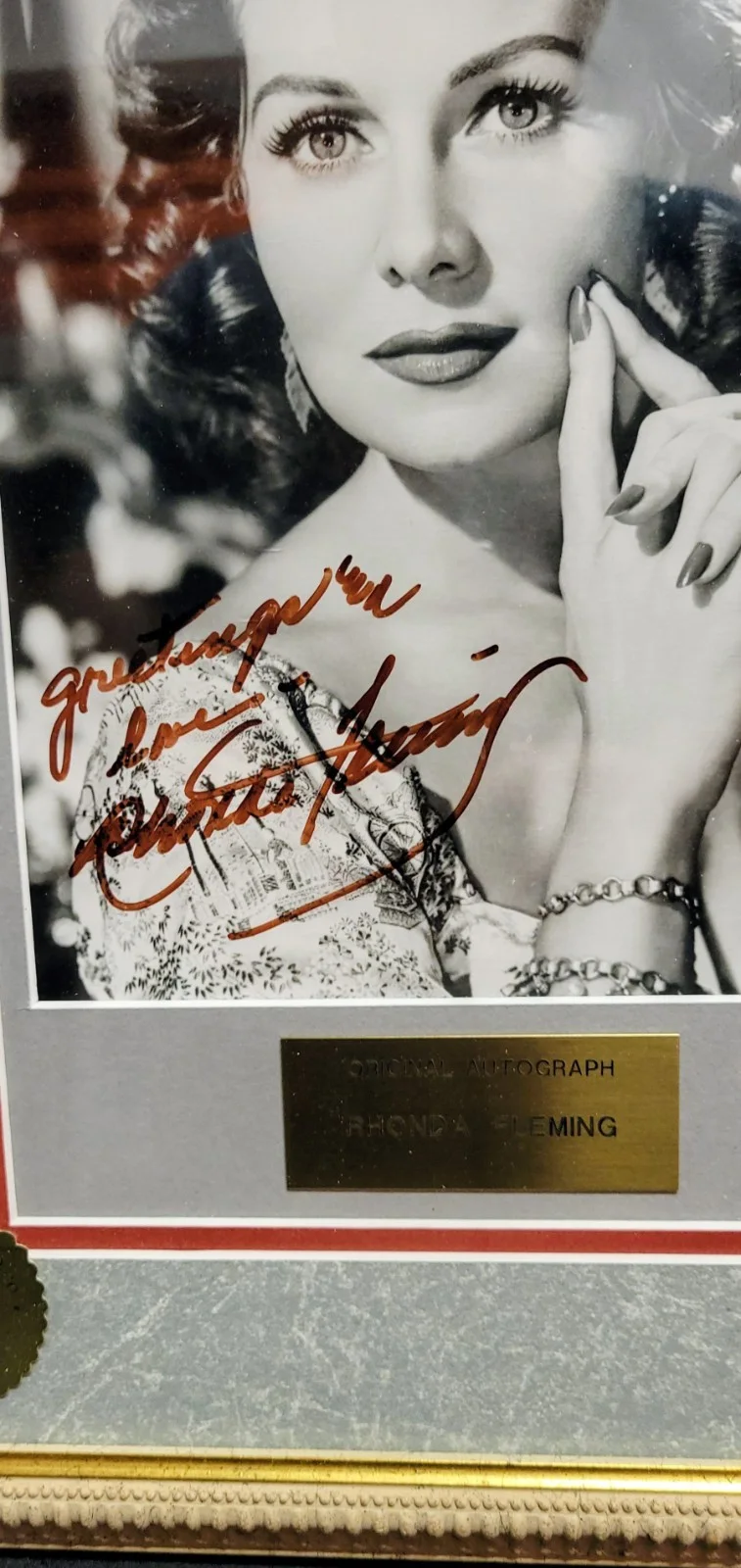 Rhonda Fleming — Vintage RHONDA FLEMING Signed Autographed Photo Photograph Walt Disney COA, изображение 2