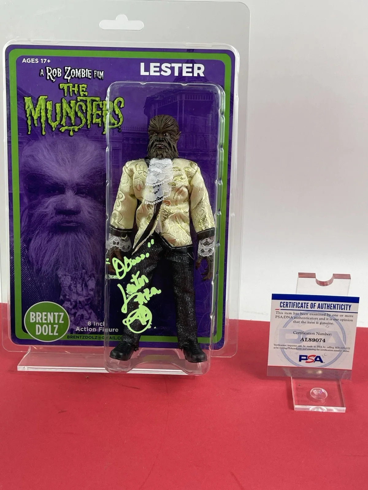 Tomas Boykin — Rob Zombie's Munsters "Lester" Wolfman Action Figure signed By Tomas Boykin PSA, image 2