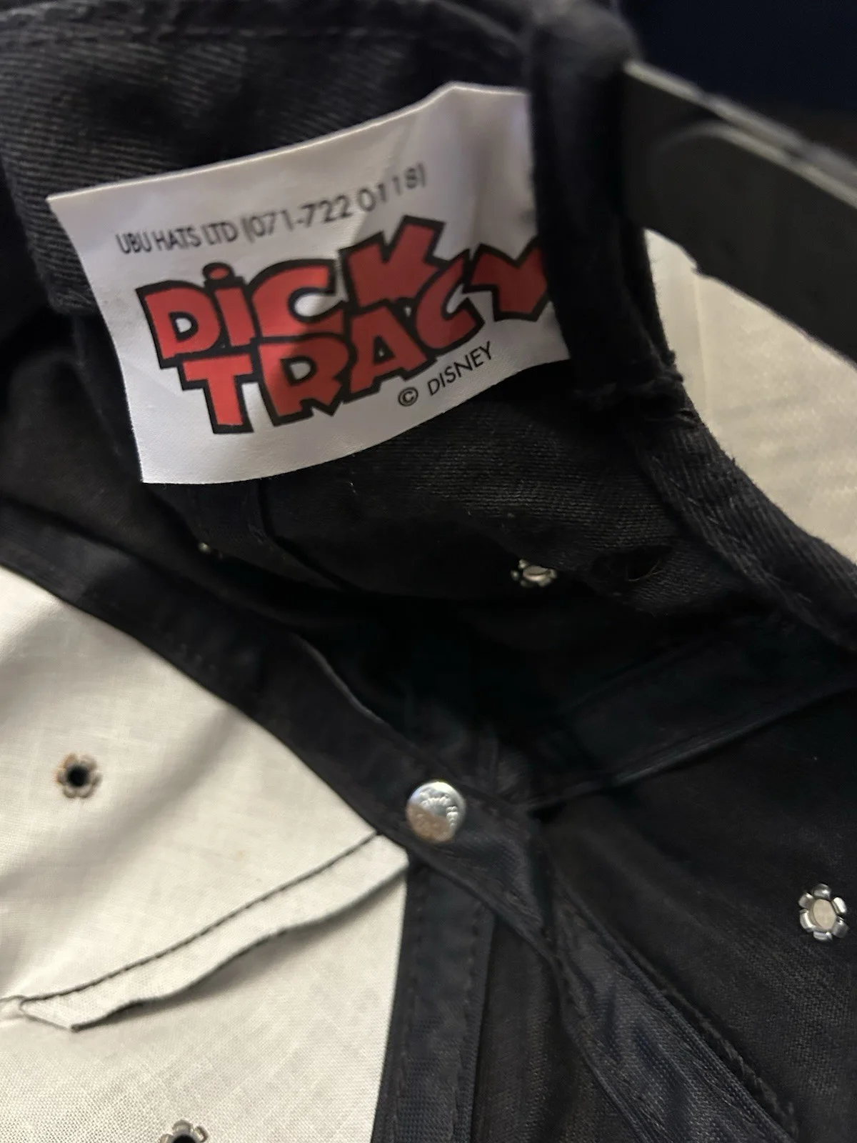 vintage Disney Dick Tracey cap. Disney Black. Movie memrobalia, image 4