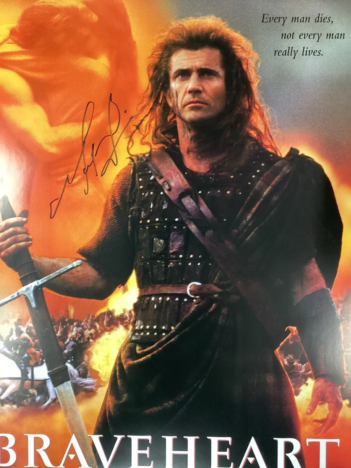 Mel Gibson — Mel Gibson Signed Poster 27x40 Movie Braveheart Mad Max Actor Autograph PSA/DNA, изображение 3