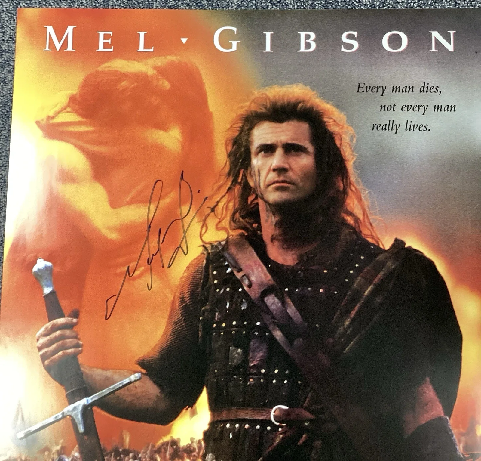 Mel Gibson — Mel Gibson Signed Poster 27x40 Movie Braveheart Mad Max Actor Autograph PSA/DNA, изображение 4