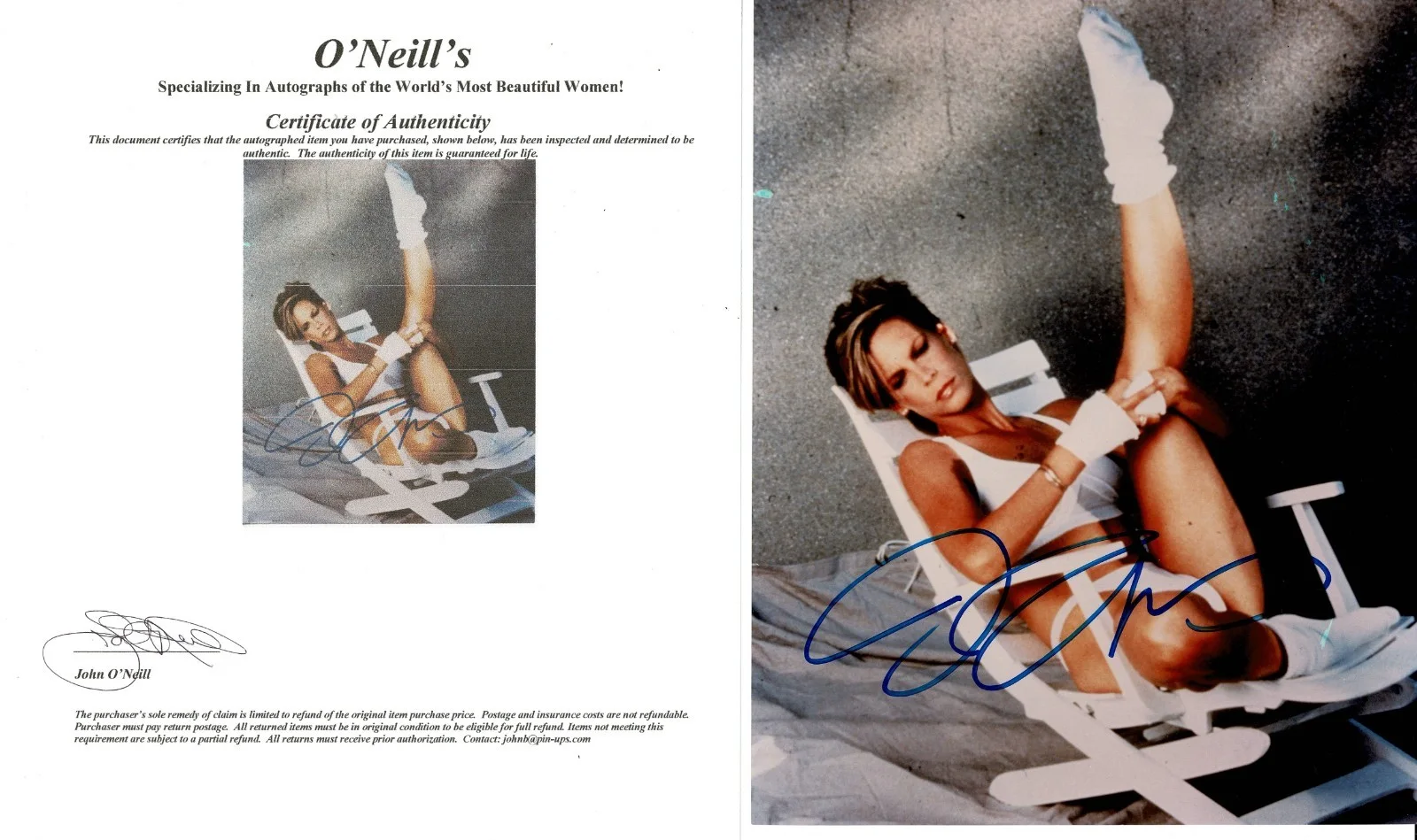JAMIE LEE CURTIS — JAMIE LEE CURTIS SIGNED 8X10 PHOTO TRUE LIES, HALLOWEEN O'NEILL'S COA