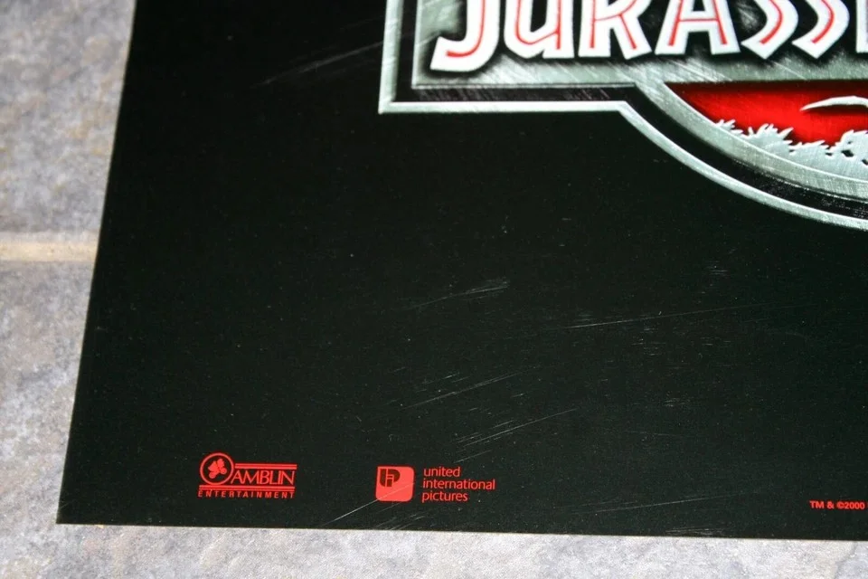 Jurassic Park 3 - Film / Movie Promo Promotional Mini Quad Poster Original 2000, изображение 2