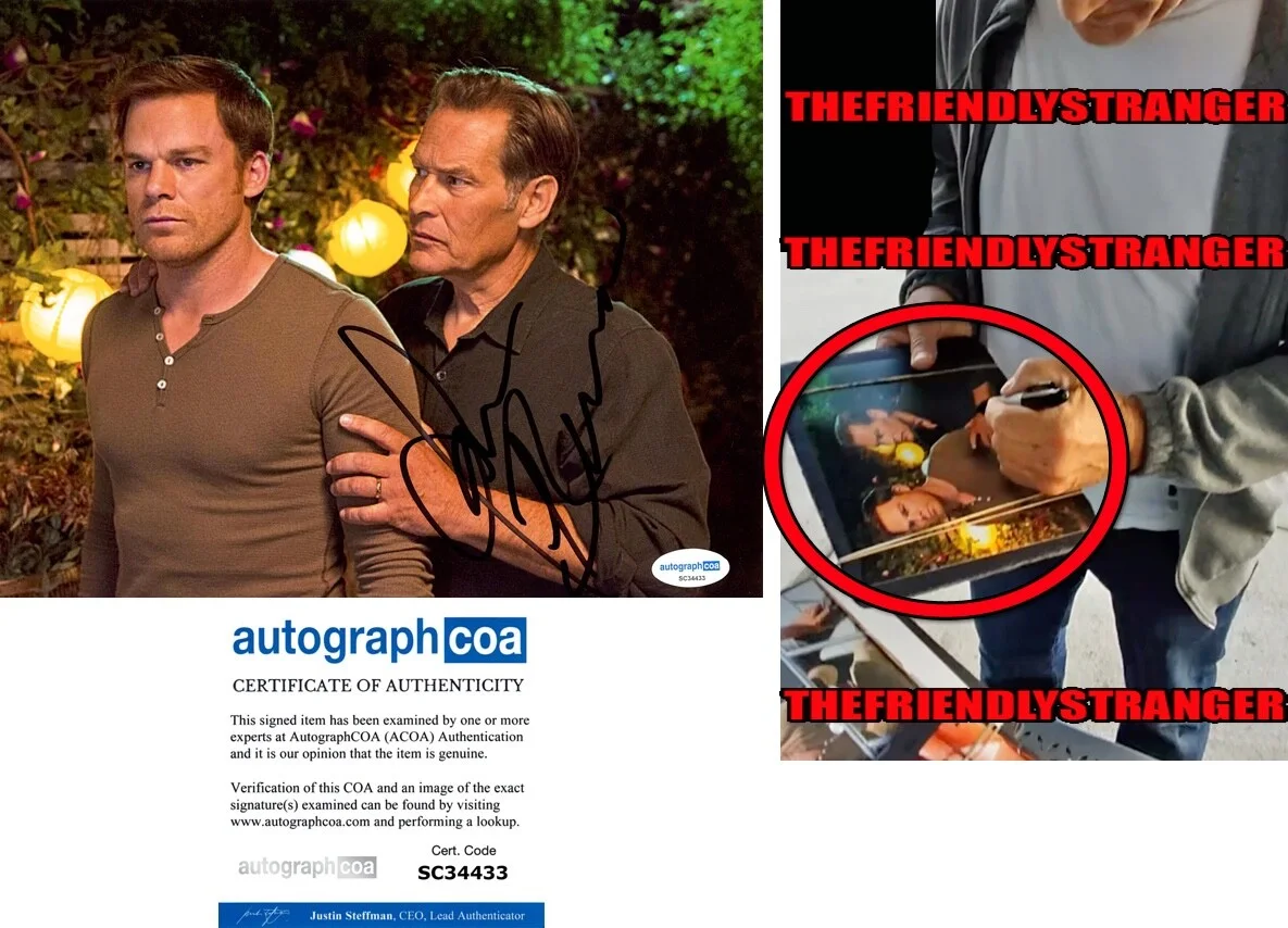 James Remar — James Remar signed "DEXTER" 8x10 Photo c EXACT PROOF Harry Morgan ACOA COA