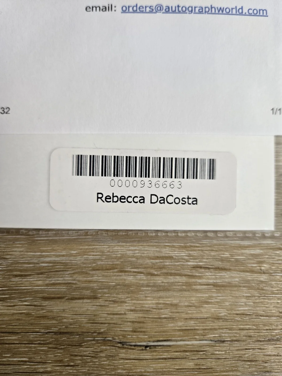 Rebecca DaCosta Autographed Signed 8x10" Photograph "The Bag Man", изображение 5