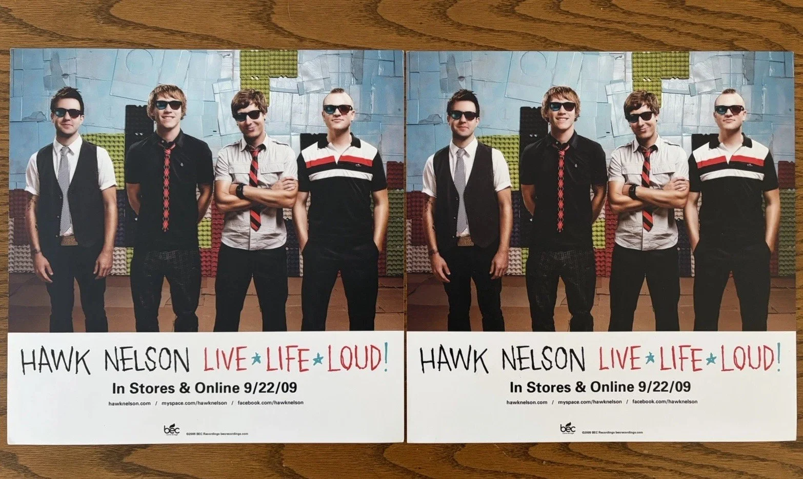 Hawk Nelson Live Life Loud Signed Autographed CD Posters 3D Glasses Lot 2009 BEC, изображение 5