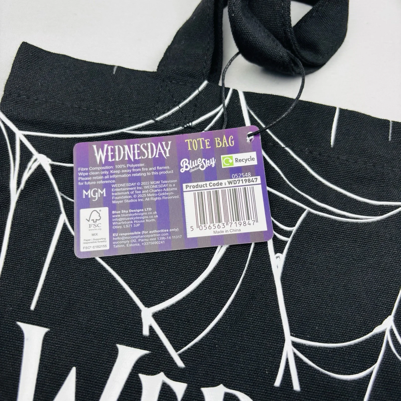 Wednesday Themed Gift Set Tote Bag Tech Decals & Window String Lights New, image 4