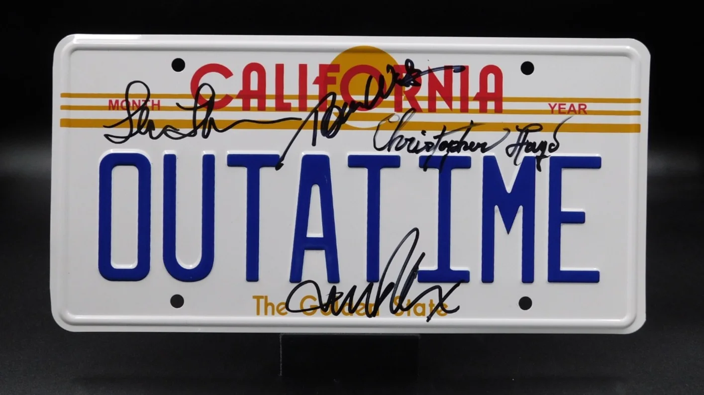 Christopher Lloyd — Back To The Future Cast Signed Plate / Lloyd & Fox JSA LOA, image 2