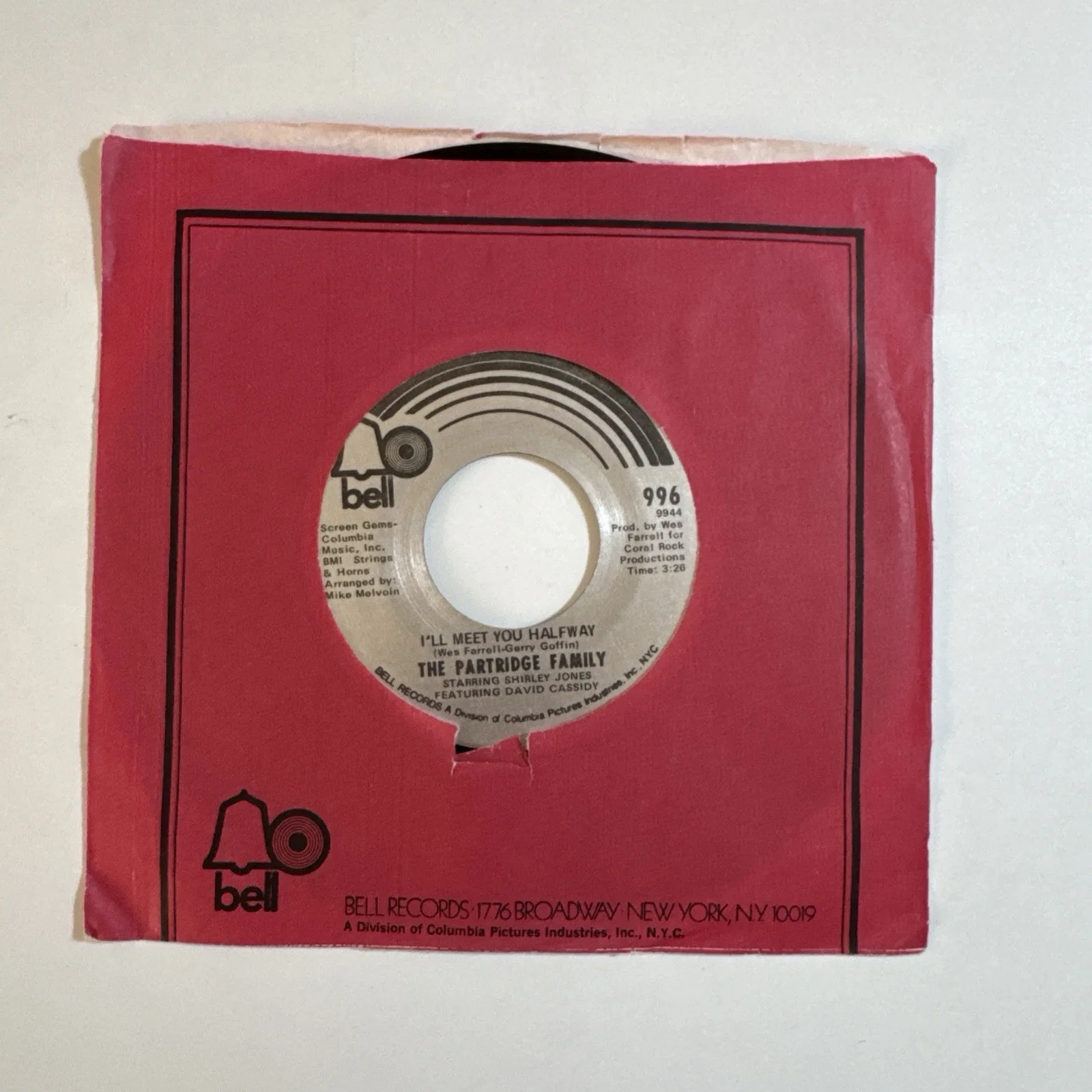 The Partridge Family 45 Record I’ll Meet You Halfway & Morning Rider On The Road, изображение 5