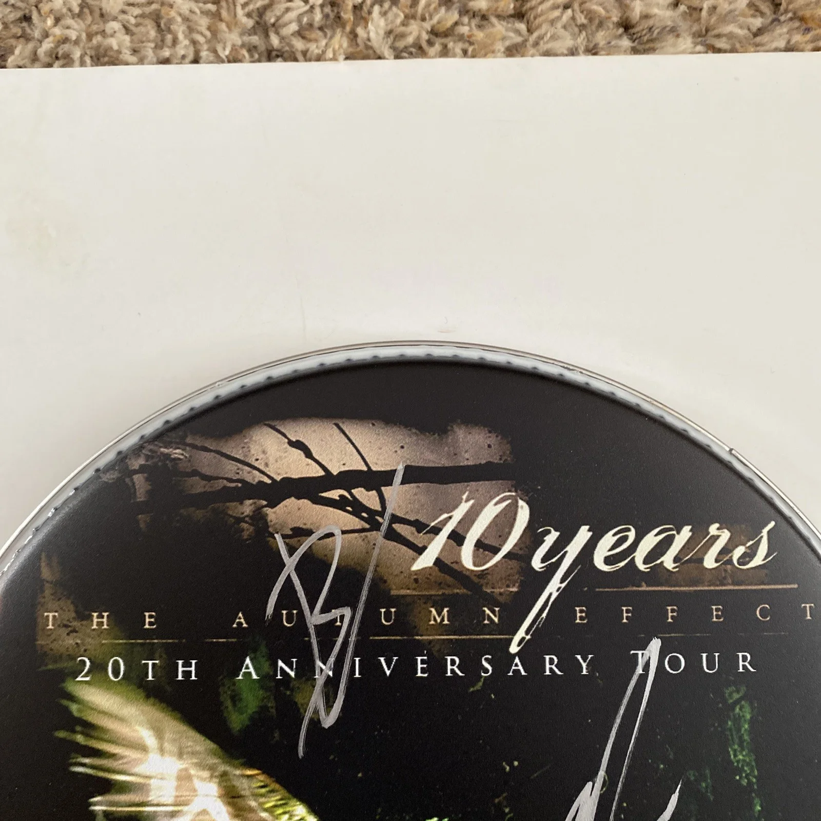 10 Years The Autumn Effect signed drumhead, image 3