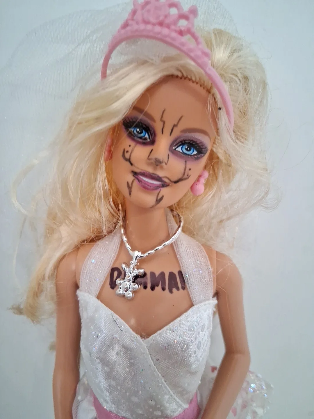 Steve Aoki Custom Art Barbie Doll, Bride Drawn On By Steve, Zombie, Unique 1/1, image 2