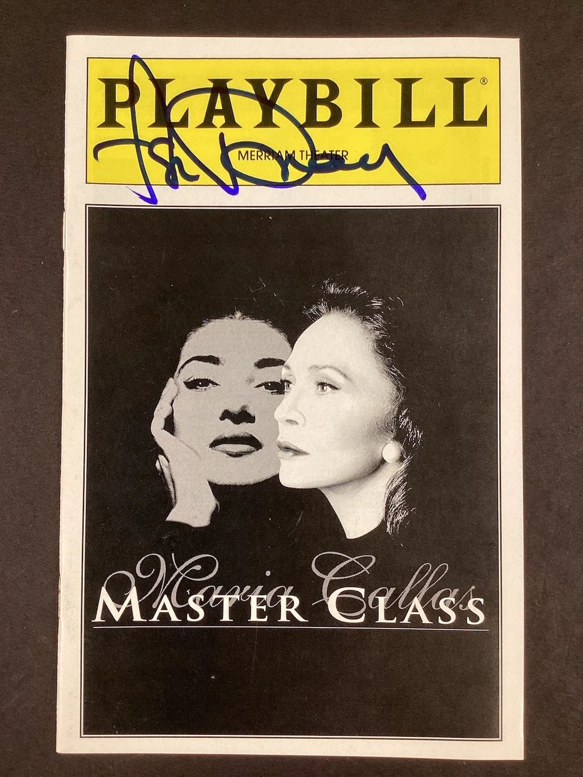 Faye Dunaway — Faye Dunaway Playbill Maria Callas Broadway Autograph Mommie Dearest TPG #1