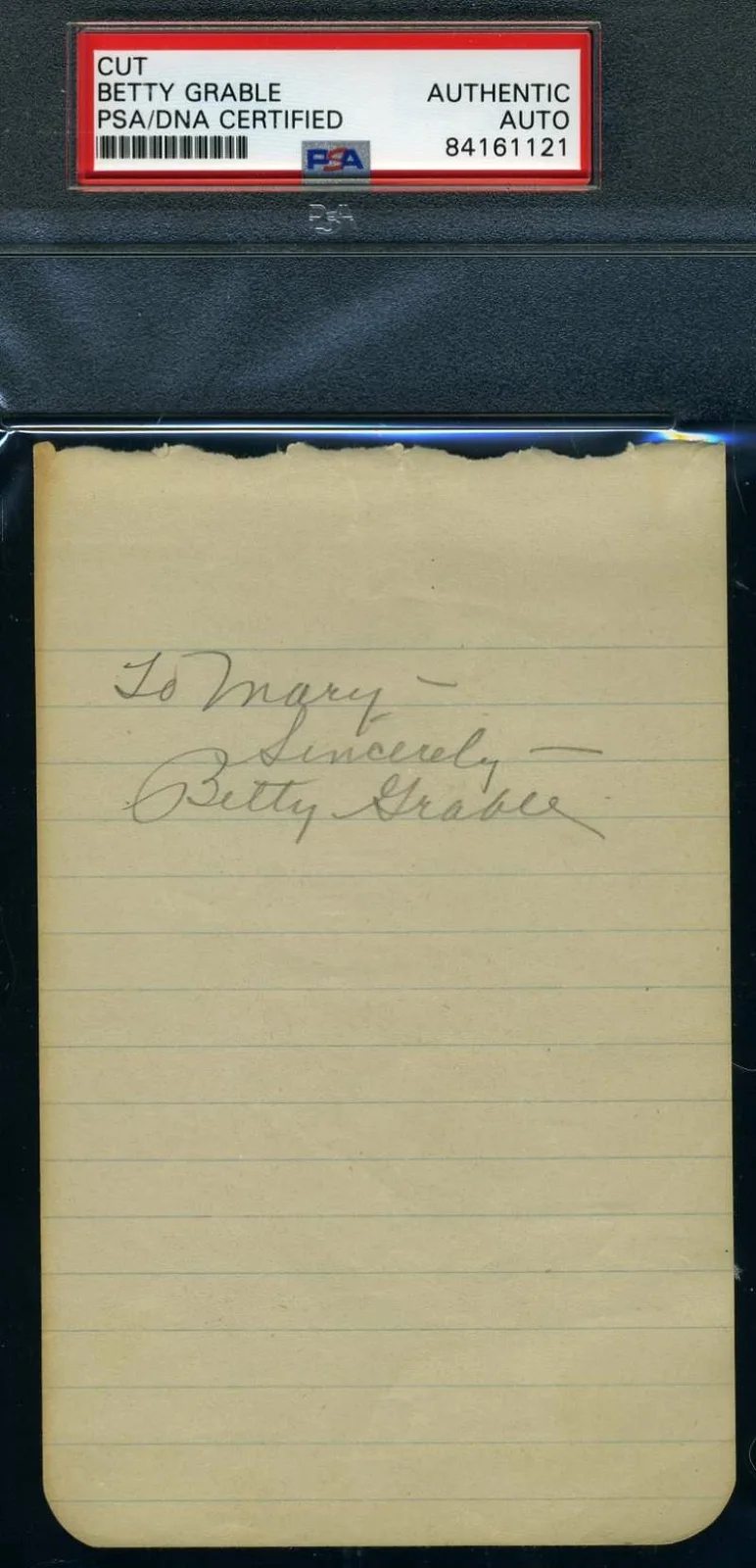 BETTY GRABLE — Betty Grable Psa Dna Coa Hand Signed Album Page Authentic Autograph