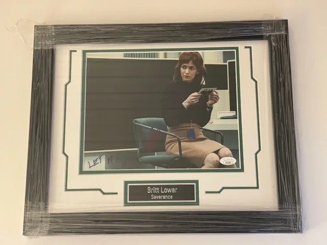 Britt Lower — Britt Lower Signed 8x10 Custom Framed Severance w/Quote "Let Me Out" JSA COA